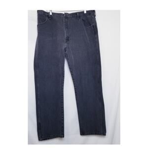 RUSTLER Men's BLACK Denim 4-POCKET Straight Leg HIGH-RISE Jeans Sz 42x30